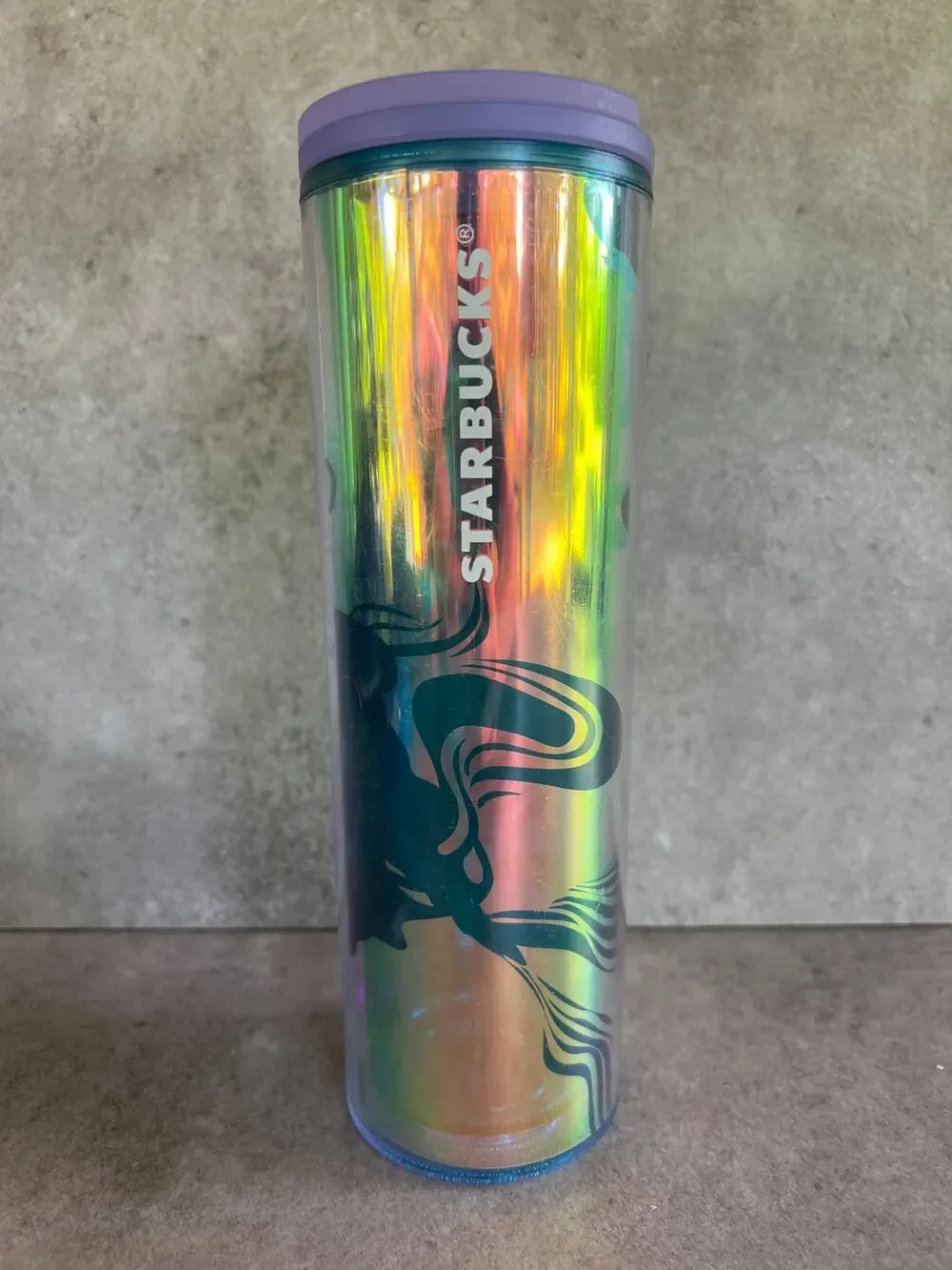 Starbucks cold tumbler 2023 Spring collection iridescent holographic mermaid 16z